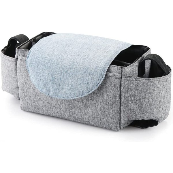 Mugghållare för baby (gråblå), väska med stor kapacitet,