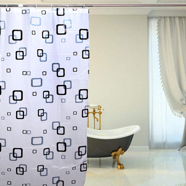 Suihkuverho 180 x 180 cm Polyester Suihkuverhot Homehtumisenkestävä