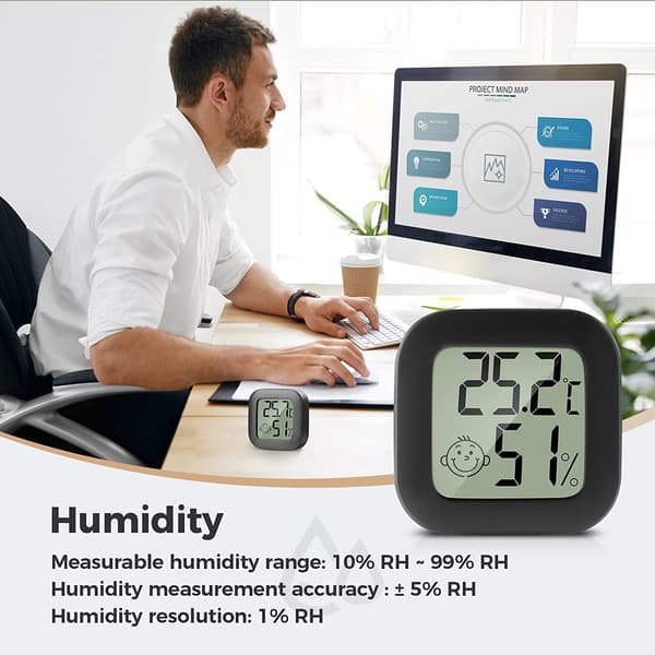 PAIRIER 4 stk Mini LCD Digital Innendørs Termometer Hygrometer