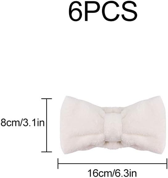 6 Pak Mikrofiber Hårbånd med Elastisk Sløjfe til Spa, Yoga,