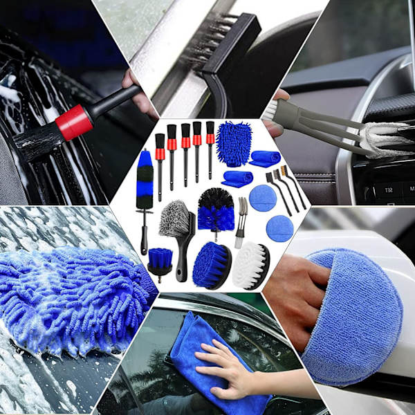 20 Dele Bilsrengøringsbørste Sæt