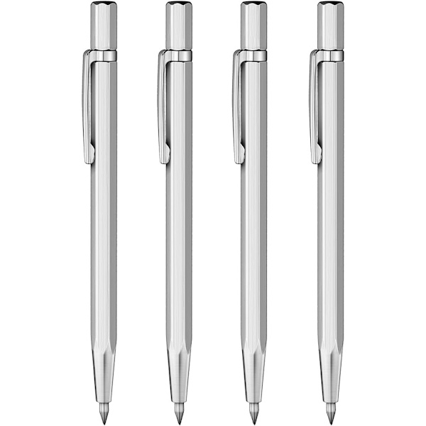 Sett med 4 Tungsten Carbide Skrivepenner for Rustfritt Stål,