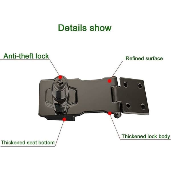 Hasp Lock 90 Spennefri Rotary Skufflås Perforert Aluminium A