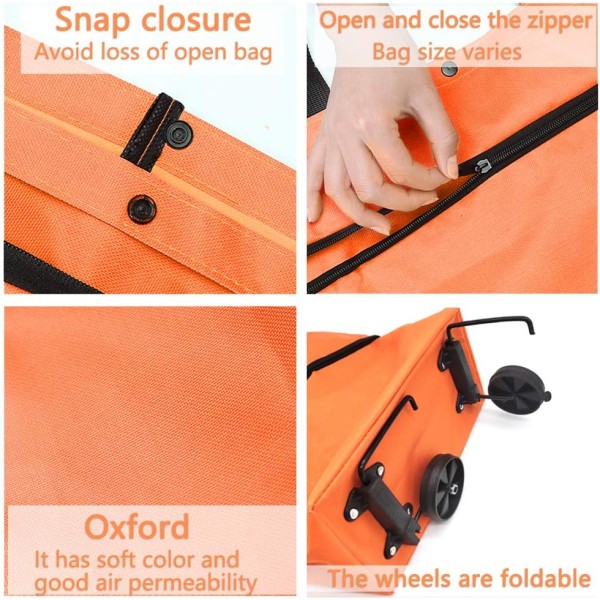 Foldbare handleposer med hjul, Foldbar handlekurv, 2