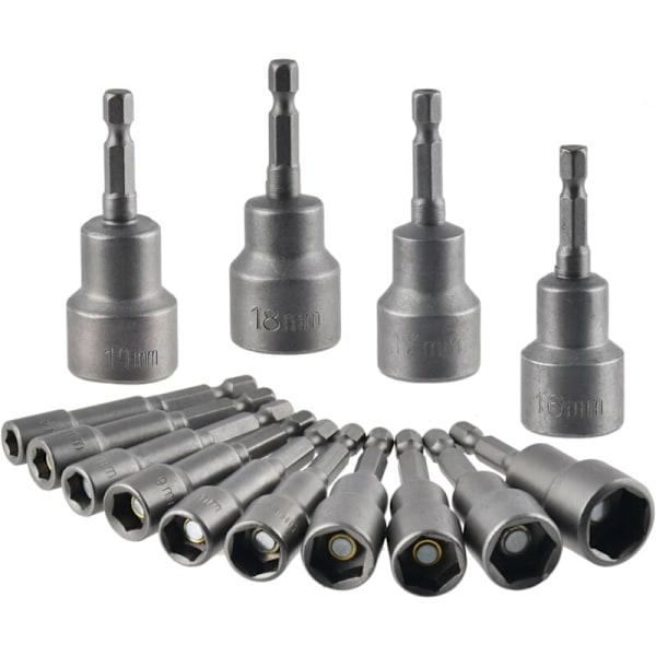 Magnetisk Hex Socket 14Pcs Slagdriver Socket 6-19mm, Magnetisk H