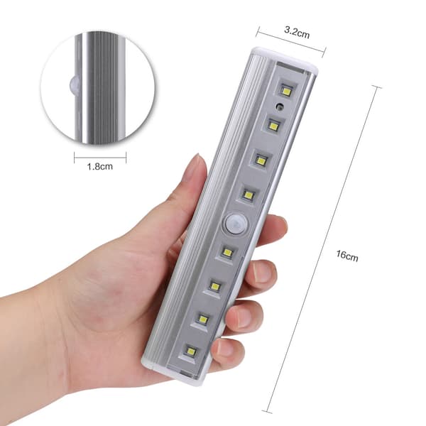 1 st batteri-driven 8LED nattlampa med rörelsesensor för gångar