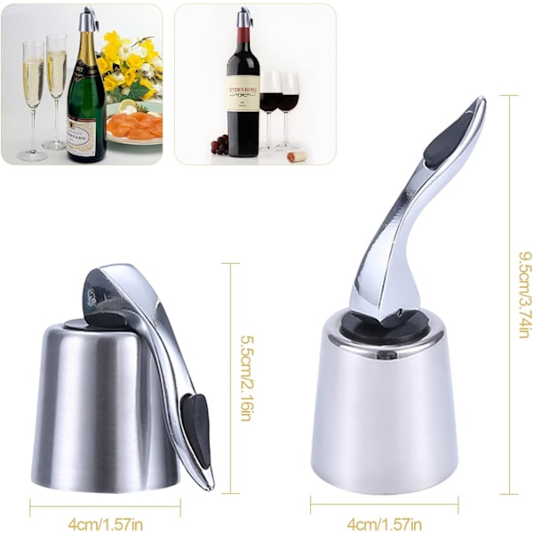 Champagne Stopper Bubble Guard 2-pack Universal Vinflaska