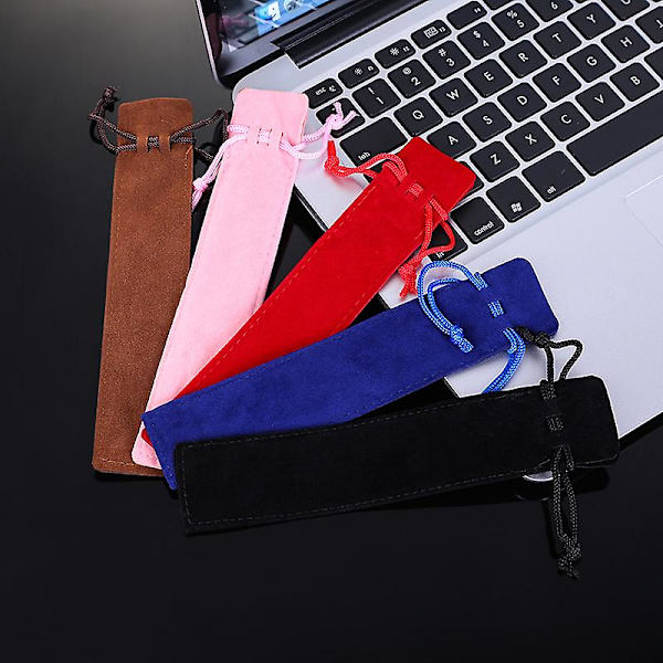 pcs Farverige Fløjls Pen Pung Snøretræk Snøretræk Pen Pung Vaskbar Bløde Tasker Pen Sleeve Holder Blyant Etui Gave Pen Pung Tilfældig Farve(r)
