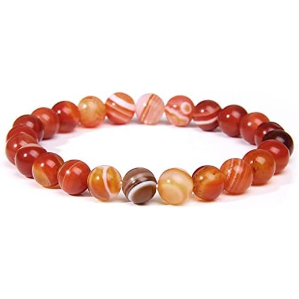 Halvdelstensperle Armbånd - Unisex Håndlavet Smykker, Amethyst, Medium Med Gave