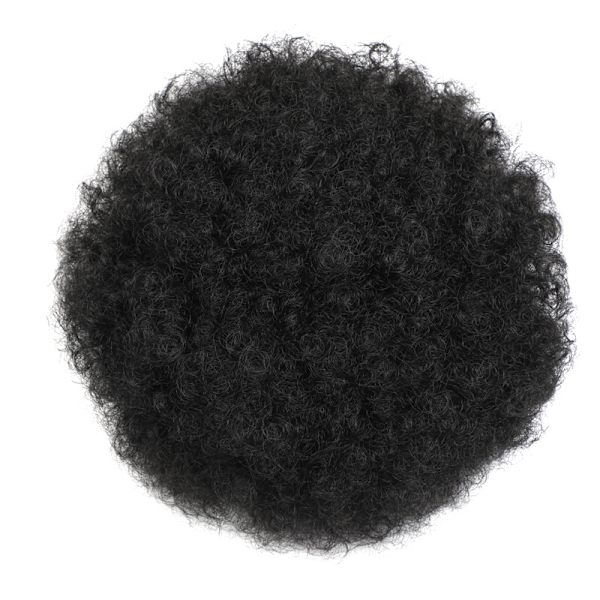 1 st Afro-puff i svart chenille, hårinpackning
