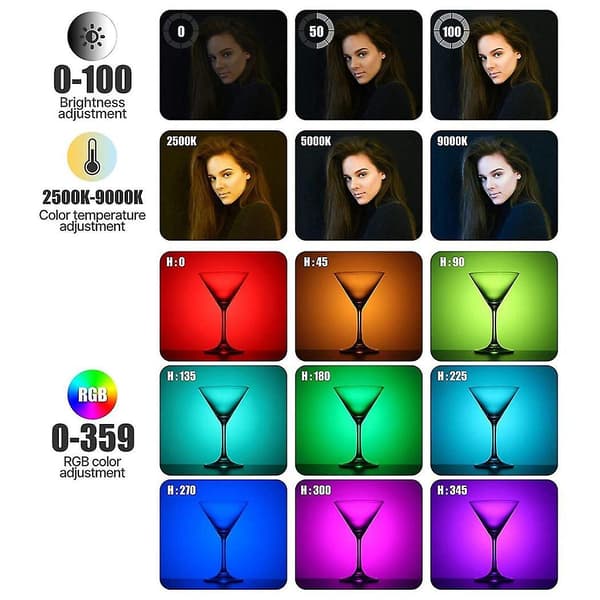 Vl49 Rgb Led Fylllys Mini Bærbar Multifunksjon 2500k-9000k