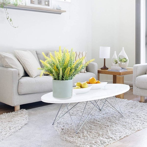 4-pakke Realistiske Berøringslavendel Flocked Kunstige Blomster for Bryllup