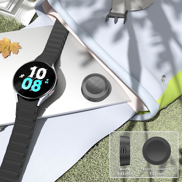 USB C Laderdokk Kompatibel med Samsung Galaxy Watch 6/5, Kun Laderdokk (Svart)