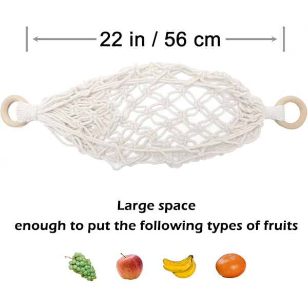 Hängande Frukthängmatta med Krokar, Oval