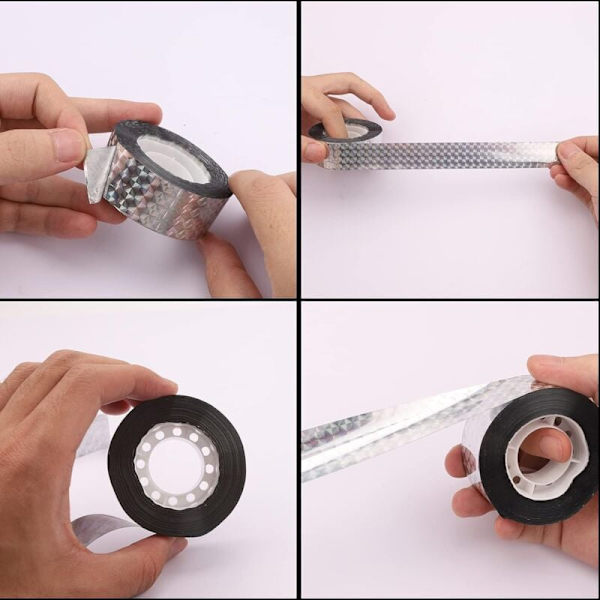 Fuglerepellent tape, 80m reflekterende dobbeltsidig tape for å skremme fugler