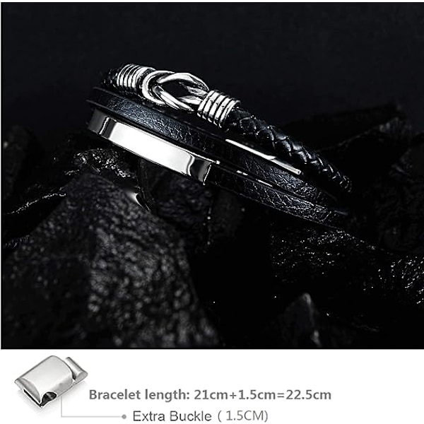 Flätat Läderarmband för Män - Flätat Äkta Läder