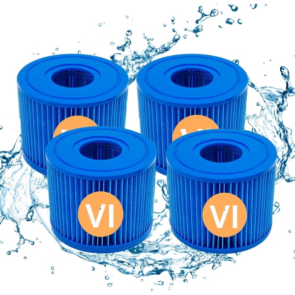 4 pakke Bestway VI swimmingpool filterpatroner, udskiftning
