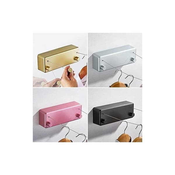 Retractable Clothesline Drying Rack Double Steel Wire