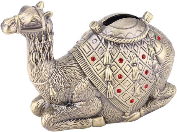 1 Stycke Ökenkamel Spargris Gold Craft Pengburk Barn