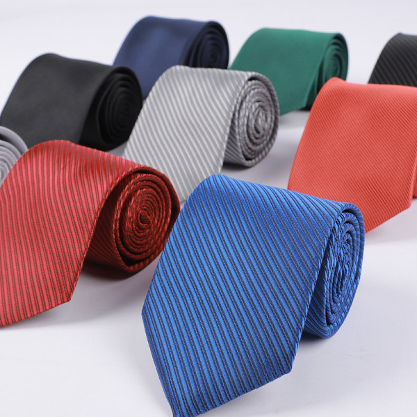 Slankt slips til mænd Tyndt massivt formelt silkeslips (model 8XA002)