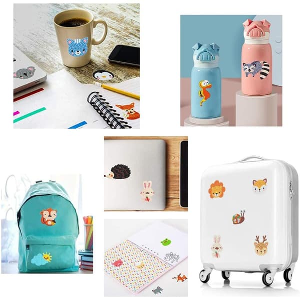 2 Set Diamond Painting Sticker Kit för Barn, Måla efter