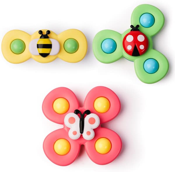 Sterke sugekopp Fidget Spinnerz sensoriske badeleker for baby 6 1