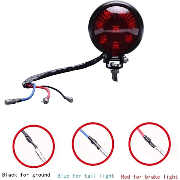 12V Motorcykel Baglygter Bremslys Rød LED Baglygte til Street Bike Chopper Bobber Cafe Racer Cruiser