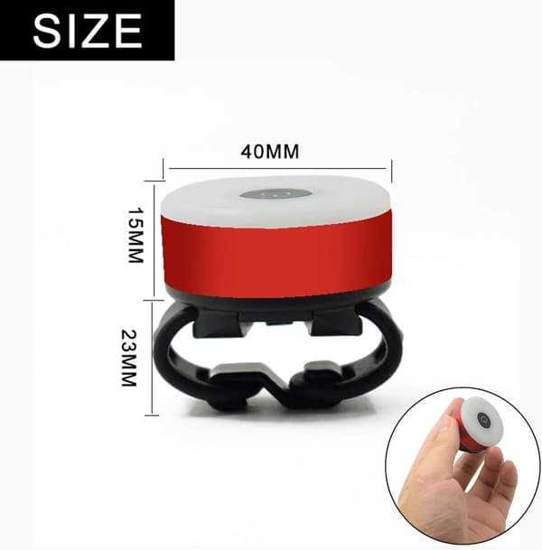 Sykkellys bak, USB-ladbart LED vanntett advarsel 5