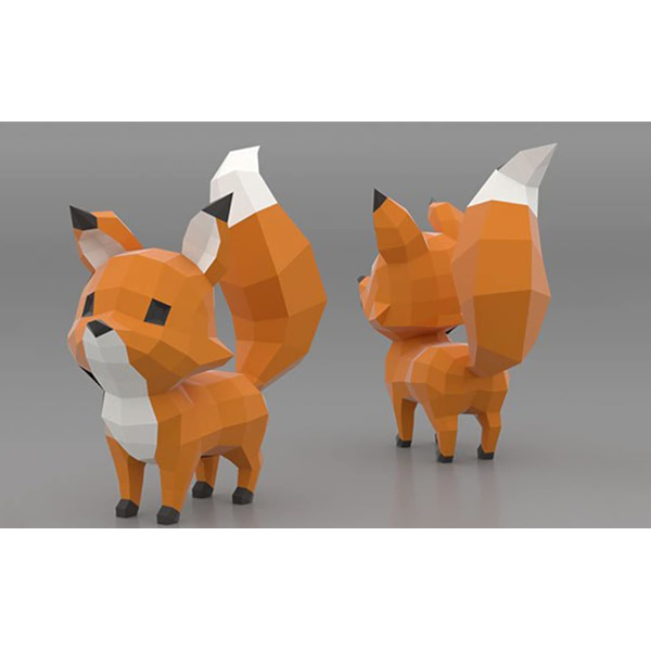 1 stycke(n) Origamipappersats, Söt Räv Geometrisk Origami 3D