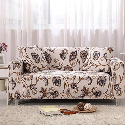 Trykt sofatrekk, stretch-sofabeskyttere for 2-seters sofapute (2-seters/Love seat)