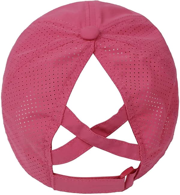 Rose rød Sunrain Kvinders Kryds Ponytail Baseball Cap
