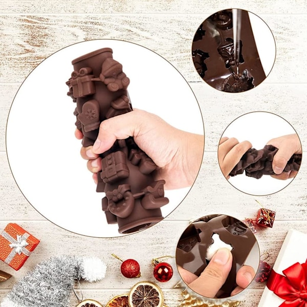 Jule-Chokoladeforme, 1 stk. af 25 Jule-Non-Stick Silikonforme til Slikbagning, Sød Geleform, Bagningsværktøj, DIY Chokolade Kager