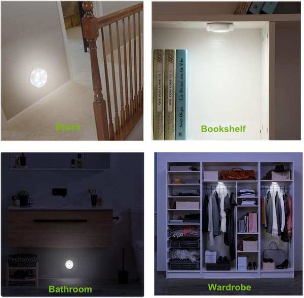 Bevegelsessensor nattlys, oppladbart LED nattlys med USB