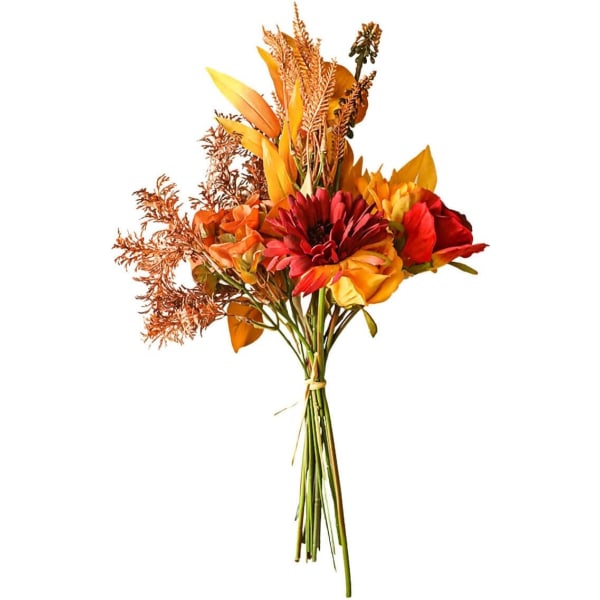 Konstgjorda Blommor Falska Blommor Bukett Falska Höst Orange Blommor