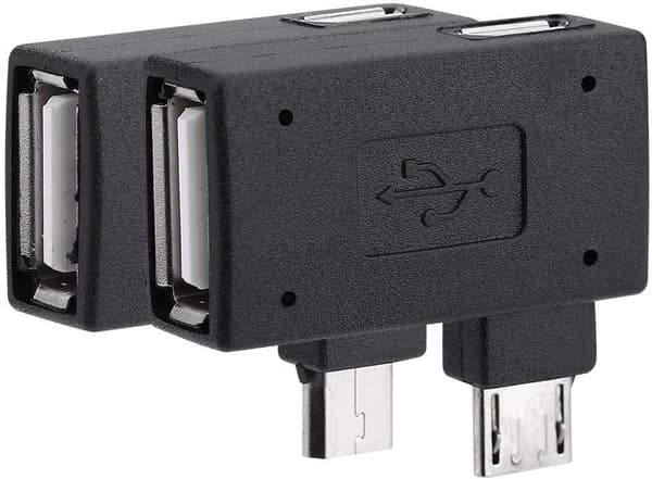 Vasen ja Oikea Kulma Micro USB 2.0 Uros 90 Asteen USB Uros Micro Naaras OTG-sovitin