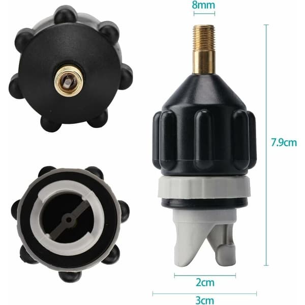 2-delt kajakadapterkit, SUP-adapterventil, oppustelig pumpekonverter