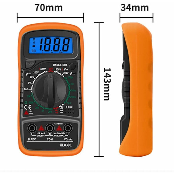 AC/DC Voltmeter Multimeter Diode Transistor Sound Continuity Home