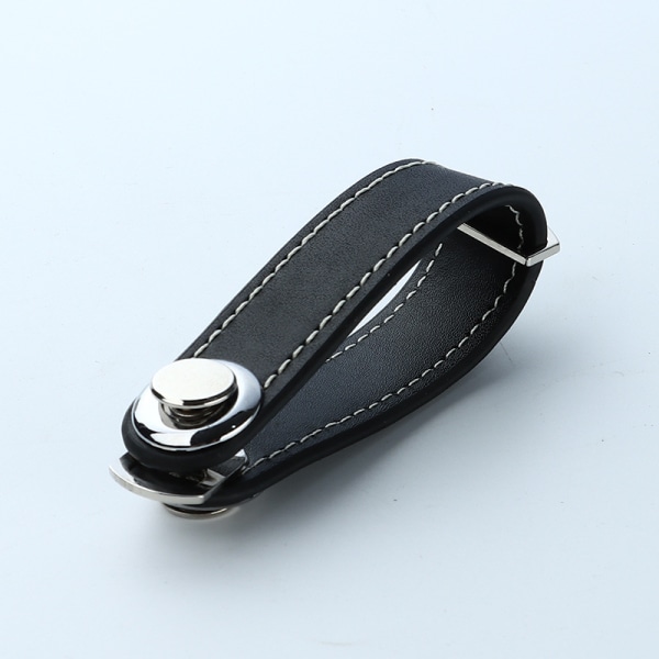 En nyckelbricka i läder (svart)， Organizer - Bärbar nyckelbricka -