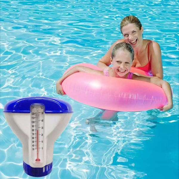 1 st Simbassäng med termometer, flytande vattentablett, flytande