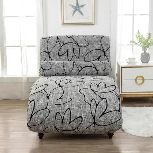 Elastisk Överdrag för Soffchaise, Utan Armstöd, i Jacquard