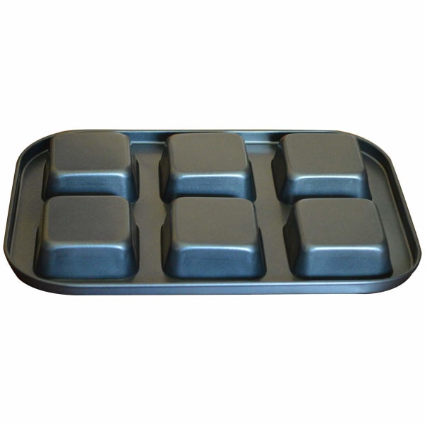 Brødform, Brownieform, 6-Huls Non-Stick Kvadratisk Muffinform, 6