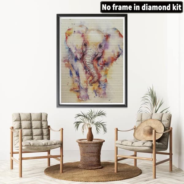 5D Diamantmaleri Sæt, Fuld Version af Elefant, 30x40cm
