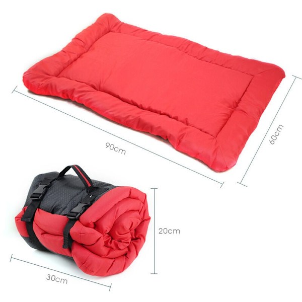 90x60cm Vattentät och hopfällbar hundsäng, lätt att rengöra, slitstark Oxford-tyg hundmatta, lämplig för soffor, burar, etc. Lämplig för utomhusbruk