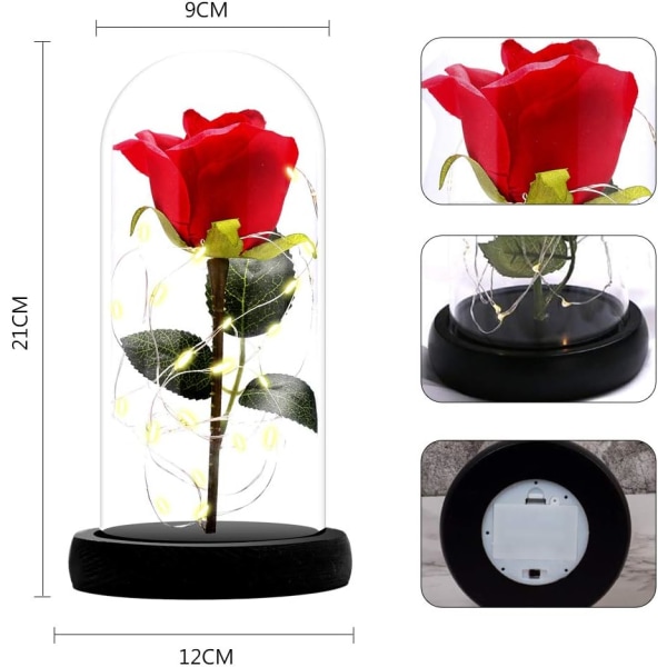 1pcs Eternal Rose in Cloche, Mother's Day Gift, Enchanted Rose