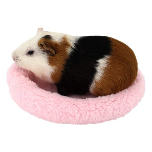 2 st (L, Rosa) Mjuk, Mysig Rund Fleece Varm Hamsterbädd Sov