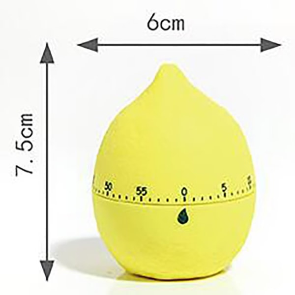 1 stk. (Citron) Formet Mekanisk Timer Frugt og grøntsagstid