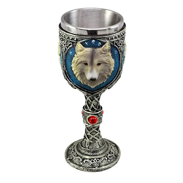 Blå Remus Grå Keltisk Vargglas Magisk 7oz Vinglas Goblet Cup,