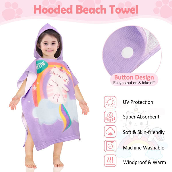 Barnbadrocka Barnbadhandduk Strandhandduk Flickor Pojkar Badkappa