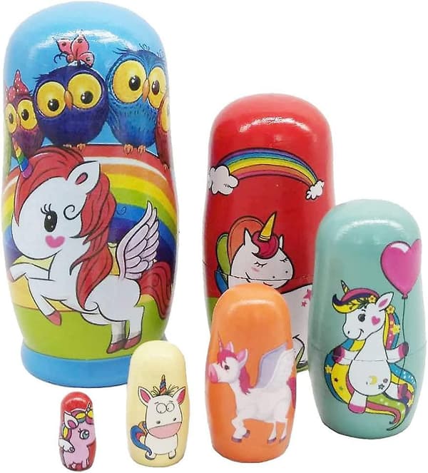 Nesting Dolls Matryoshka Dyre Stablede Dukker Træ Figur Un