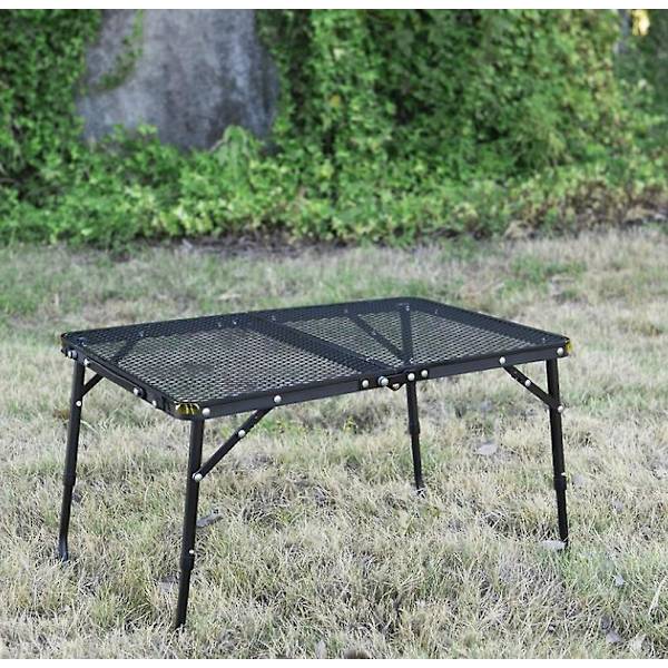 Utomhus hopfällbart bord camping lyftstativ camping bärbar picknick 60*40 med sidobord (skicka förvaringsväska)